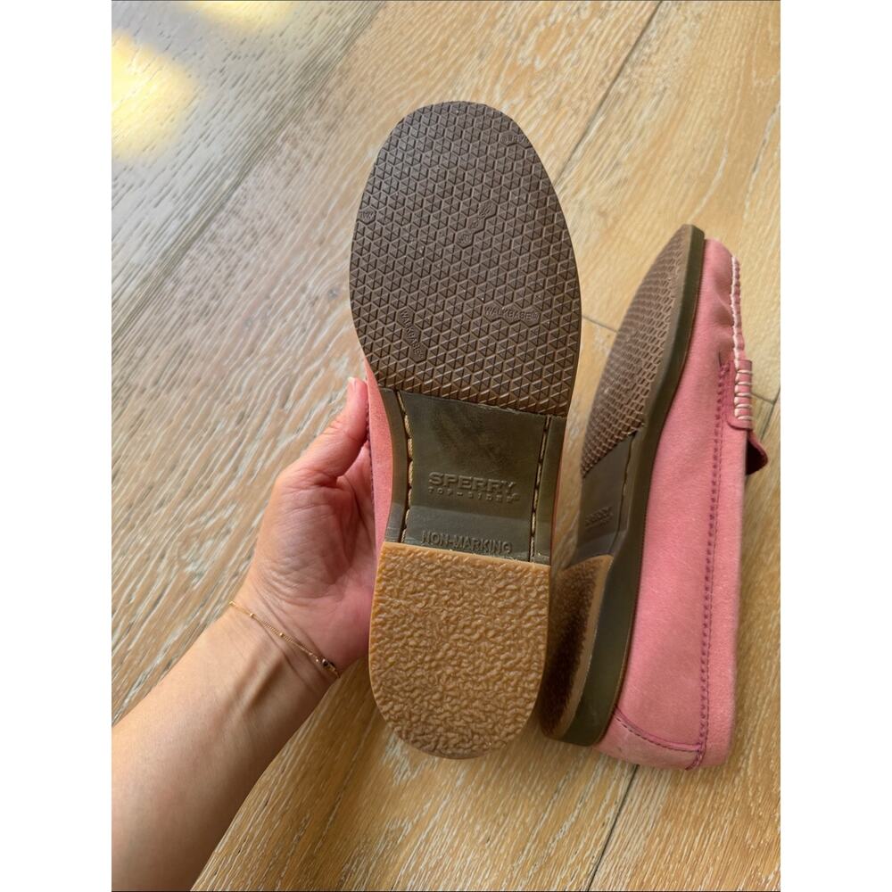 Y2K Sperry Top-Sider Pink Suede Penny Loafers Moccasin Flats Women’s 7.5 - Picture 7 of 10